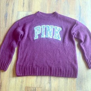 PINK Maroon Bling Oversized Sweater